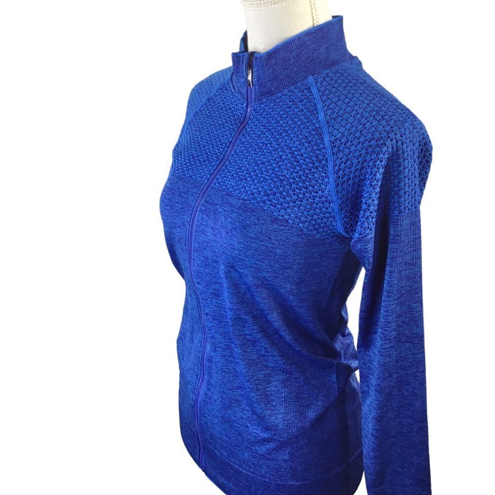 Stella Elyse Active Athletic Jacket Royal Blue Lightweight M/L Full Zip Stretch - Picture 3 of 11
